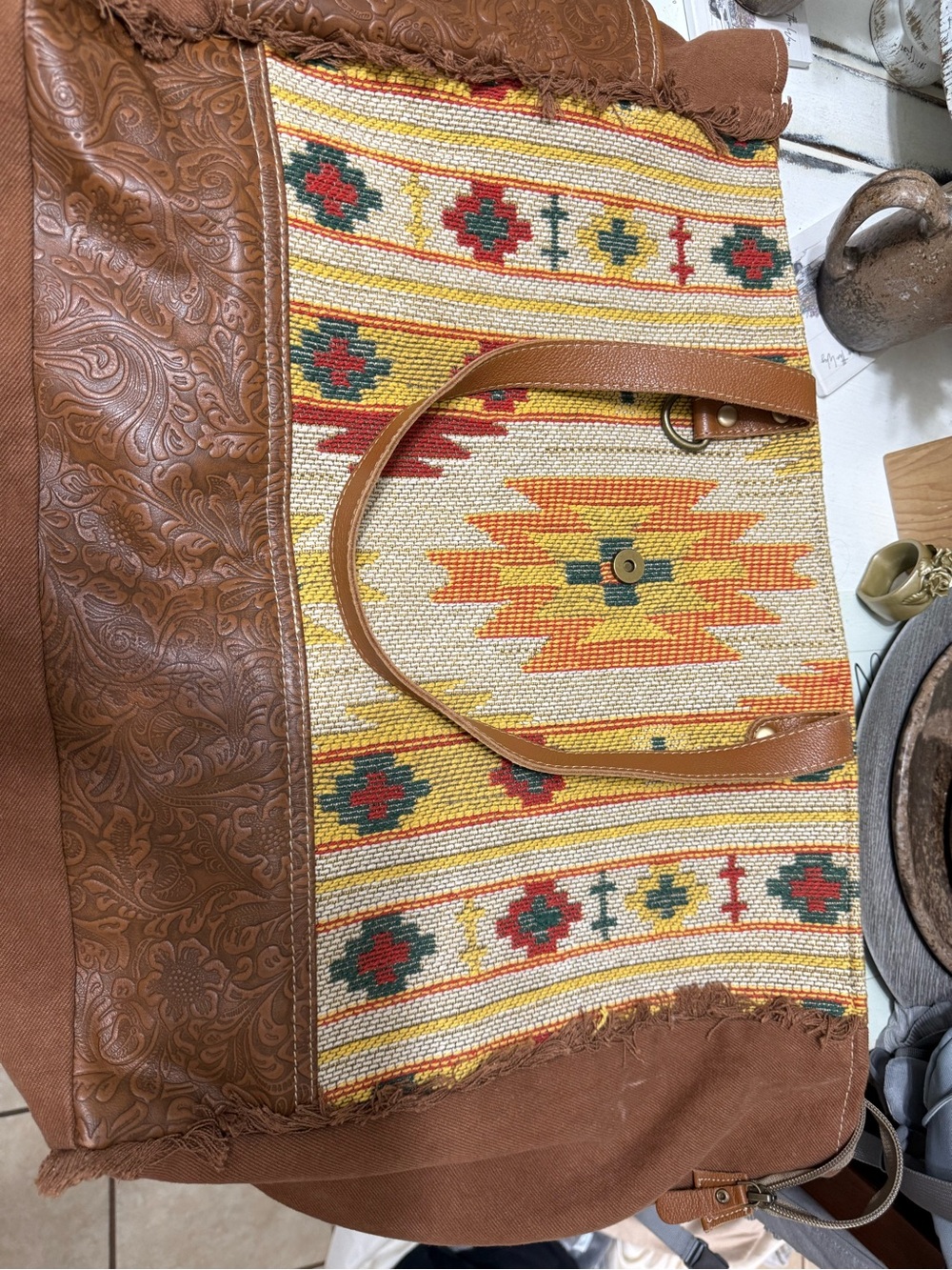 Southwestern Boho Weekender Tote Bag - Picture 4 of 9